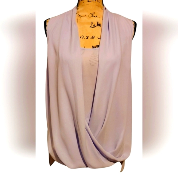 New Vince Camuto Lavender Draped Sleeveless Blouse - Picture 1 of 9